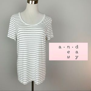 A New Day black and cream striped tee